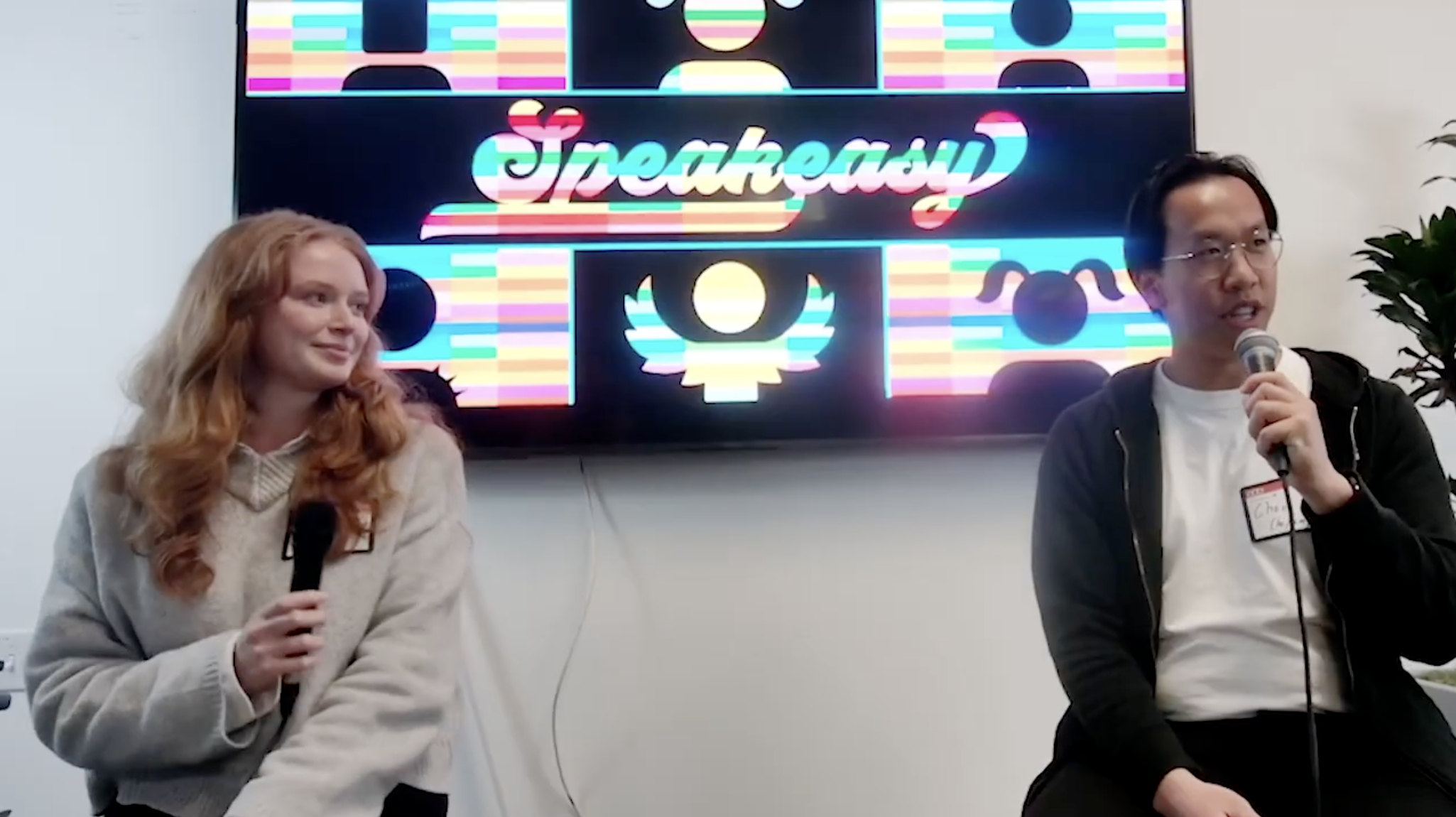 EFF's Maddie Daly and Chao Jun Liu at the Bay Area Members' Speakeasy