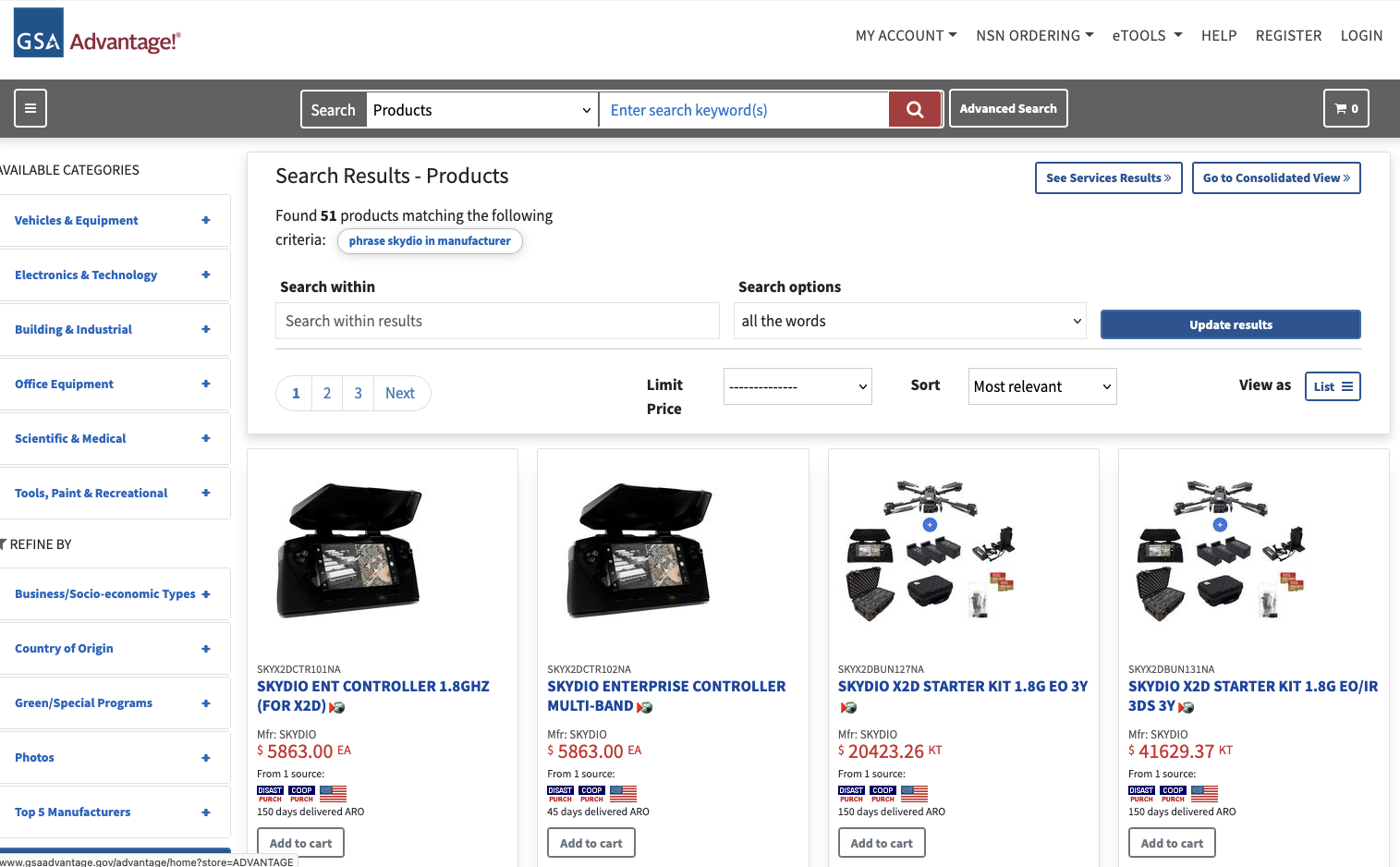 Search results for 50 Skydio drone-related products